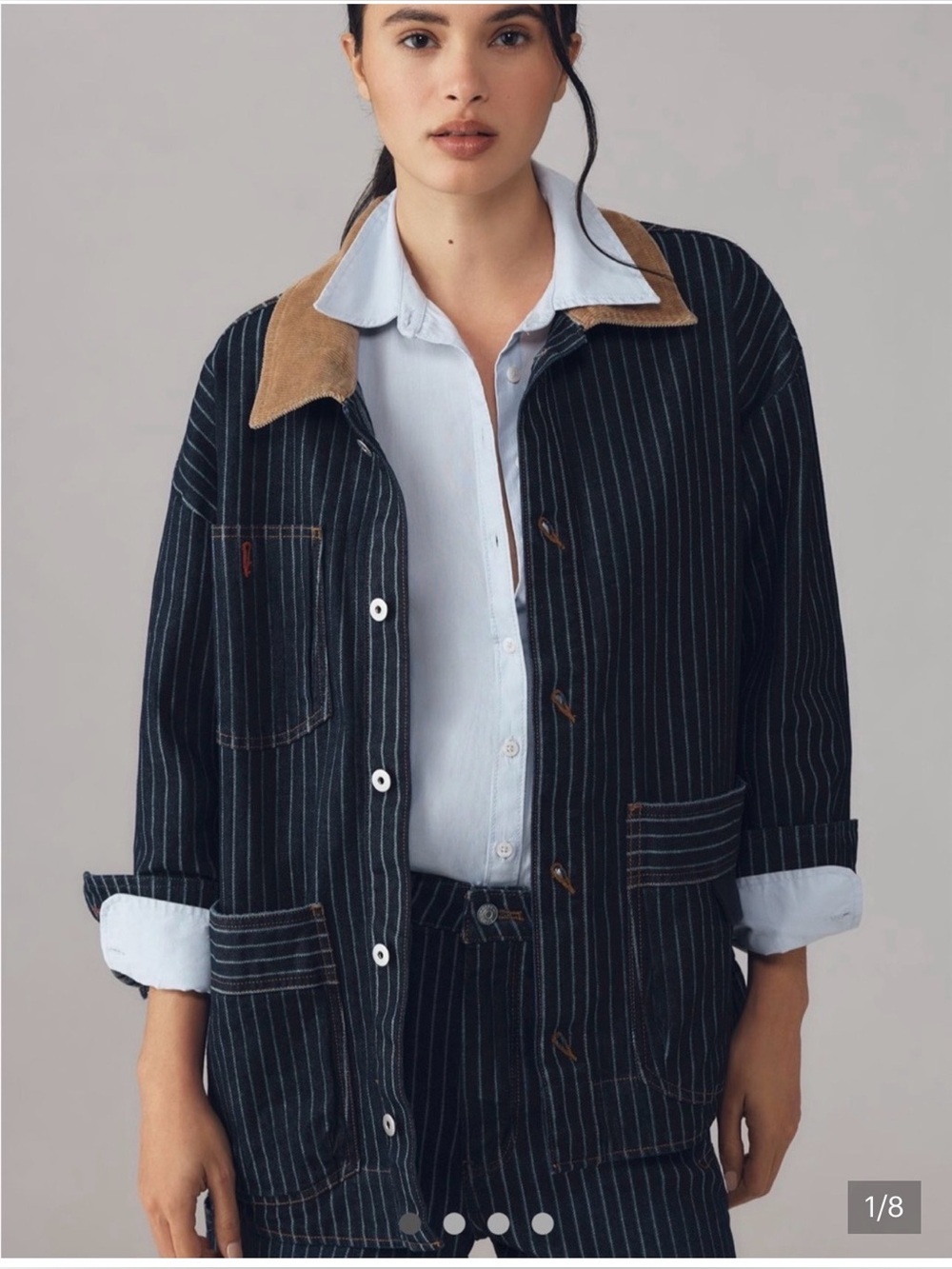 Pilco Pinstripe Denim Chore Jacket